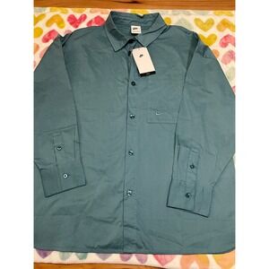 Nike Loose Fit Button Up Shirt Teal Long Sleeve Casual Men's or Women's Size XS